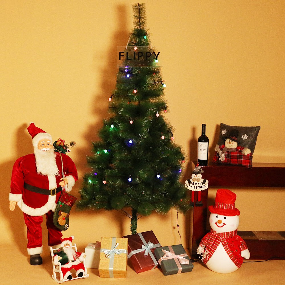 Instalatie de Craciun, Flippy®, Tip Liniara, 9 m, 40 LED-uri, Model Bulb, Interconectabila, Multicolor - vivimall.ro