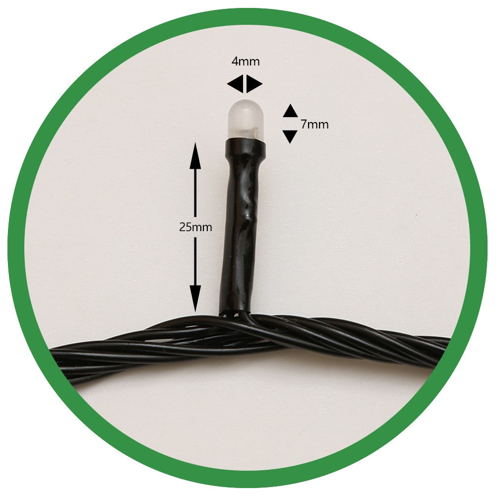 Instalatie de Craciun Flippy® Tip Liniara, Fir Negru, 24 m, 300 LED-uri Mici Rotunde, Interconectabila, Albastru - vivimall.ro