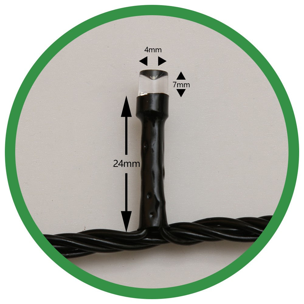 Instalatie de Craciun Flippy® Tip Liniara, Fir Negru, 9 m, 100 LED-uri, Interconectabila, Alb Rece - vivimall.ro