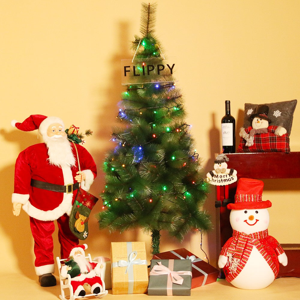 Instalatie de Craciun, Flippy®, Tip Liniara, Fir Negru, 9 m 100 LED-uri Interconectabila, Multicolor - vivimall.ro