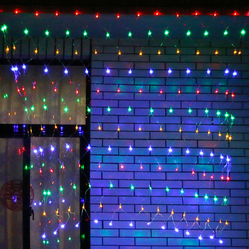 Instalatie de Craciun, Flippy®, Tip Plasa, 2 x 2 m, 160 LED-uri, Interconectabila, Multicolor - vivimall.ro