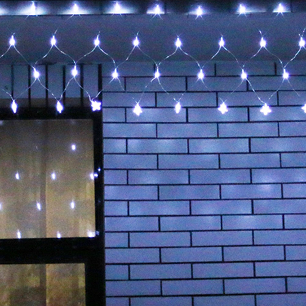 Instalatie de Craciun, Flippy®, Tip Plasa cu Stelute, 6 x 0.5 m, 160 LED-uri, Interconectabila, Alb Rece - vivimall.ro