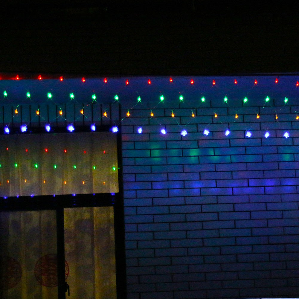 Instalatie de Craciun, Flippy®, Tip Plasa cu Stelute, 6 x 0.5 m, 160 LED-uri, Interconectabila, Multicolor - vivimall.ro