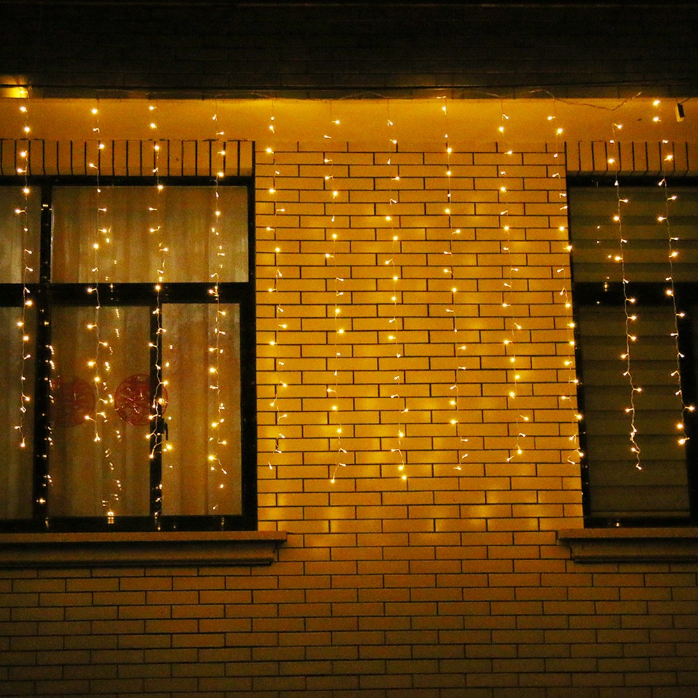 Instalatie de Craciun Flippy® Tip Plasa, Fir Transparent, 2 x 2 m, 160 LED-uri, Interconectabila, Alb Cald - vivimall.ro