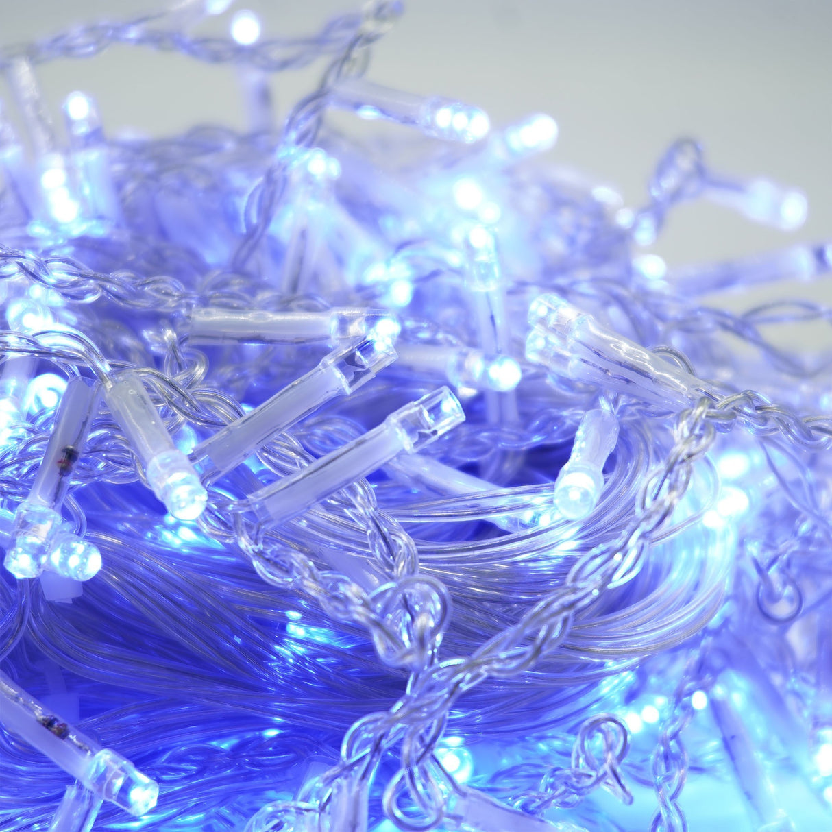 Instalatie de Craciun, Flippy®, Tip Turturi, Sectiune 5 m, 143 LED-uri, 8 Jocuri de Lumini, Fir Alb, Lumina Albastra, IP44, Interconectabila - vivimall.ro