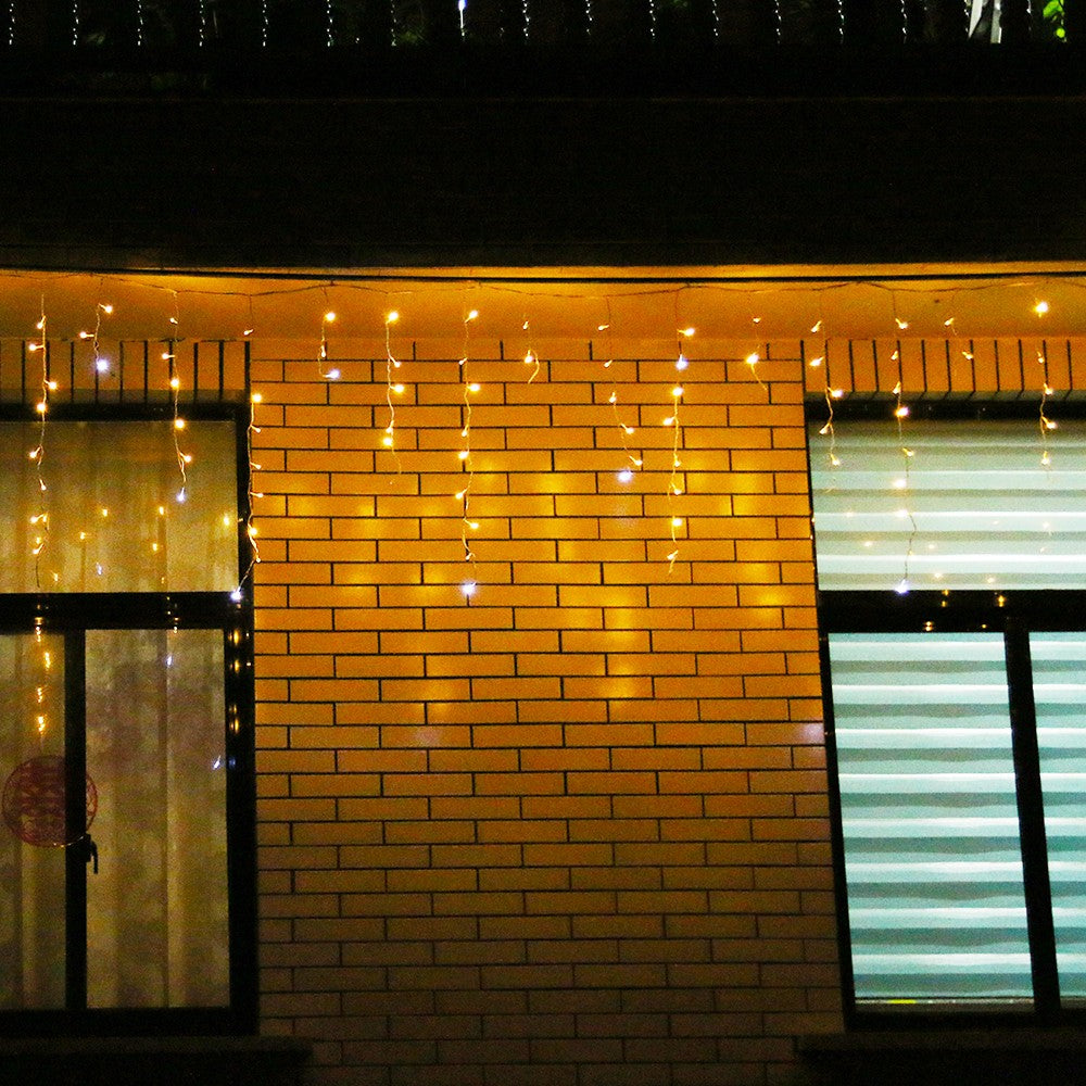 Instalatie de Craciun, Premium Flippy®, Tip Franjuri cu Flash, 4 m, 132 LED-uri, Alb Cald, Interconectabila - vivimall.ro