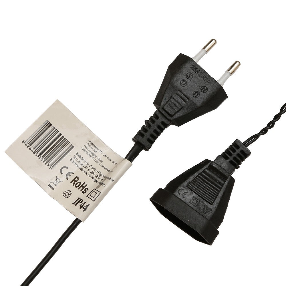 Instalatie de Craciun, Premium Flippy®, Tip Liniara, 21 m, 300 LED-uri, Interconectabila, Albastru - vivimall.ro