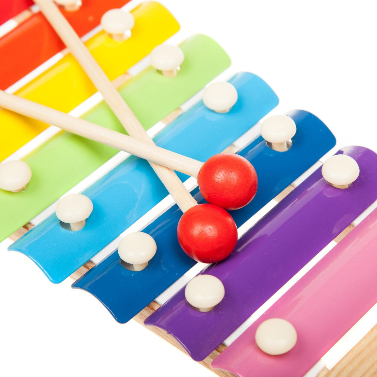 Instrument Muzical Xilofon Vivimall, din Lemn, 8 Note Muzicale, 2 Bete de Percutie, 4-6 Ani, Multicolor - vivimall.ro