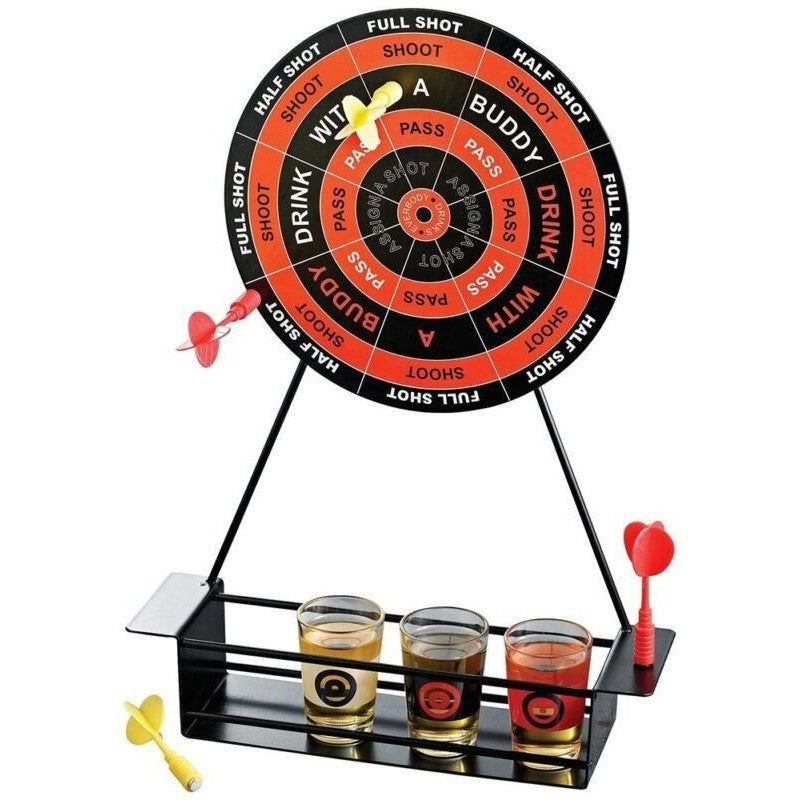 Joc de Baut Darts Vivimall, 4 Sageti si Pahare de Shot Incluse, pentru petreceri si timp liber, 30 x 20 x 6.5 cm, multicolor - vivimall.ro