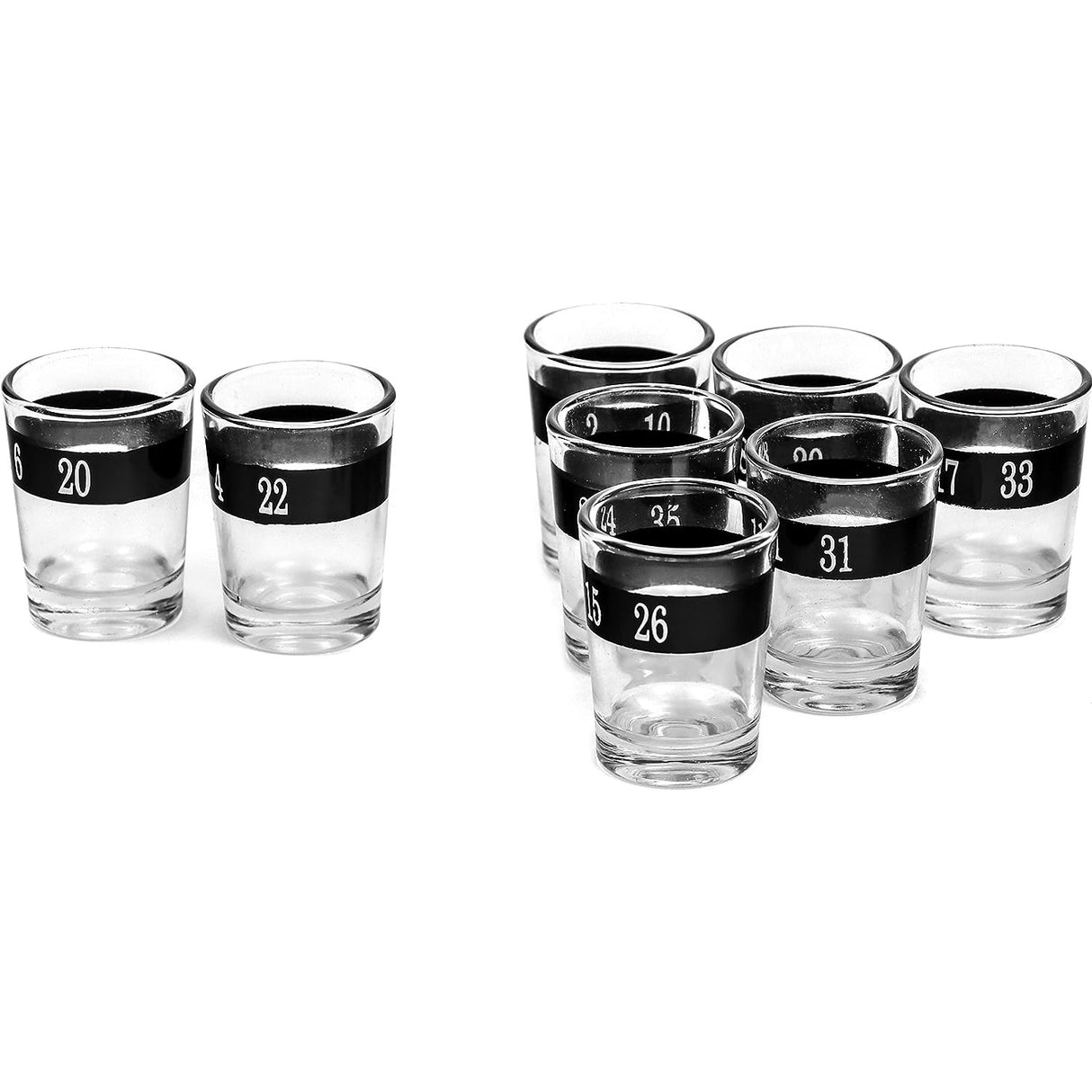 Joc de Baut Ruleta cu Pahare de Shot Vivimall, 30 cm, Rosu/Negru - vivimall.ro