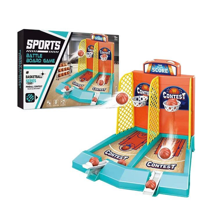 Joc de Masa Mini Baschet Interactiv pentru Copii, Vivimall, pentru 2 Jucatori, 6 Mingi Incluse, 22x16.5x18.2 cm, Multicolor - vivimall.ro