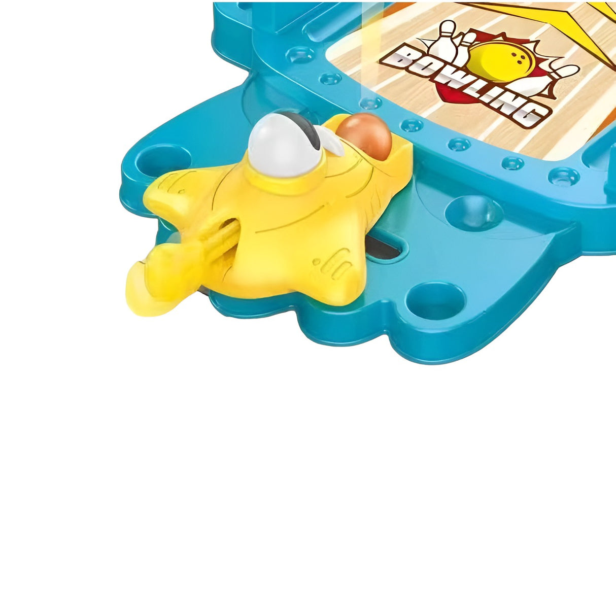 Joc de Masa Mini Bowling Interactiv pentru Copii, Vivimall, Mingi si Figurine Incluse, 26.5x19.5x5 cm, Albastru - vivimall.ro