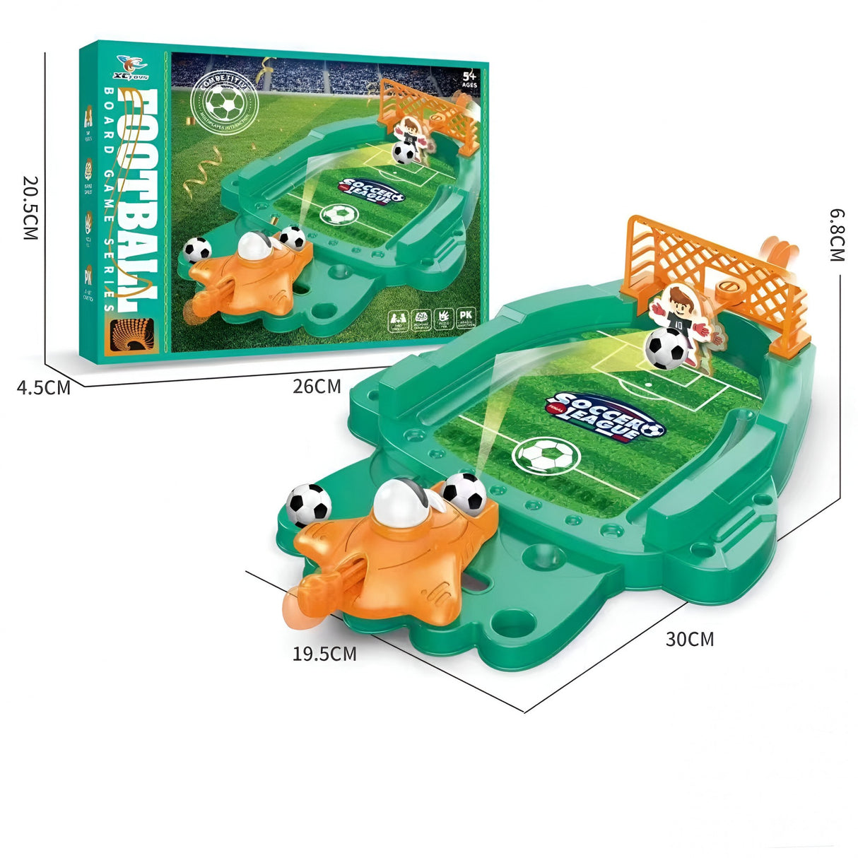 Joc de Masa Mini Fotbal Interactiv pentru Copii, Vivimall, Board Game, Mingi si Figurine Incluse, 30x19.5x6.8 cm, Multicolor - vivimall.ro