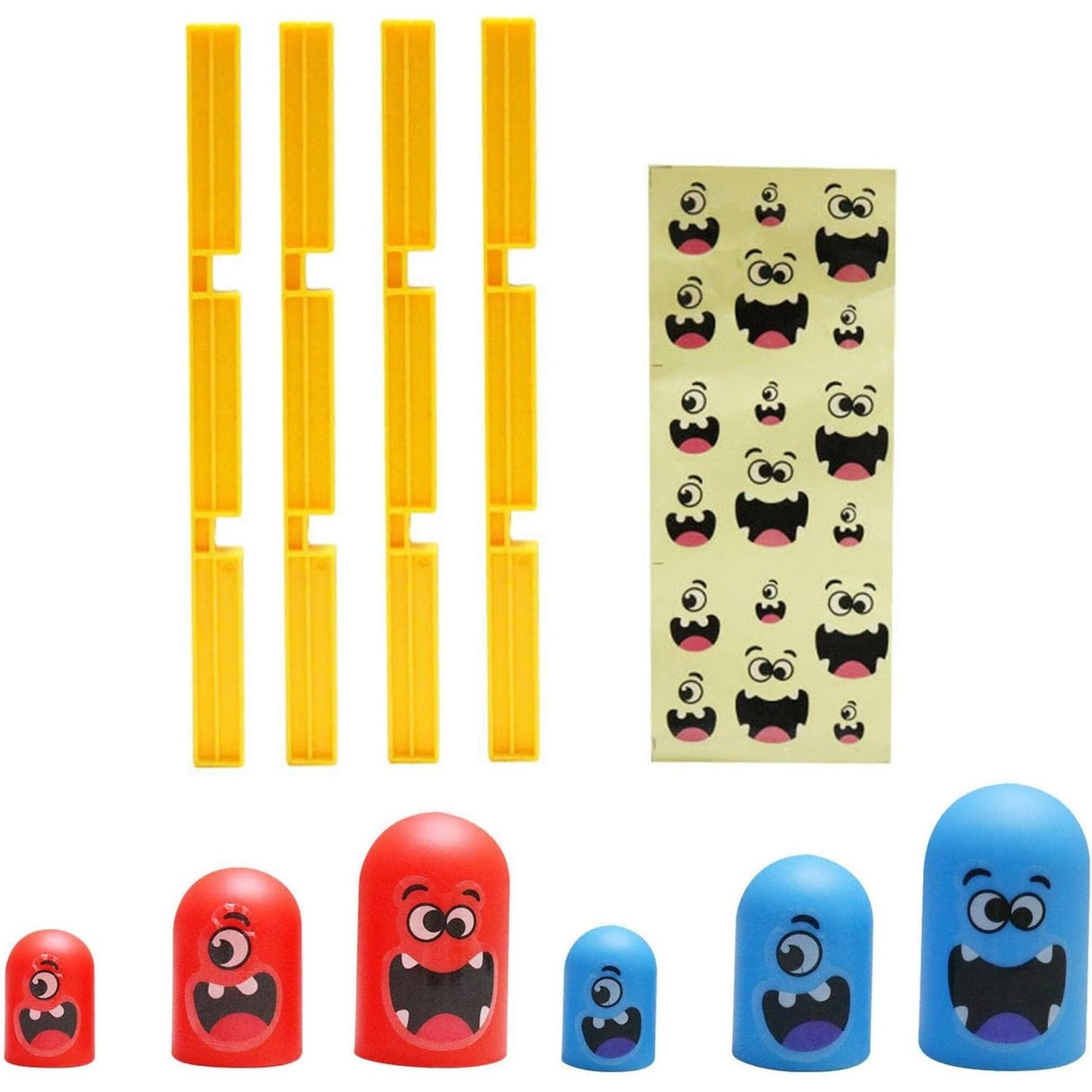 Joc Interactiv, Vivimall, Tic Tac Toe Gobble, din Plastic, +3 Ani, 18 Piese, 21.5 x 4 x 10 cm, Albastru/Rosu - vivimall.ro