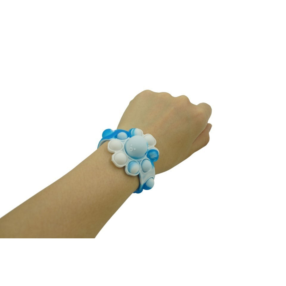 Jucarie antistres din silicon, Bratara caracatita reversibila, Multicolor/Albastru - vivimall.ro