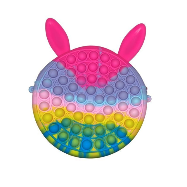 Jucarie antistres din silicon Flippy, Geanta Pop It, Iepuras - vivimall.ro