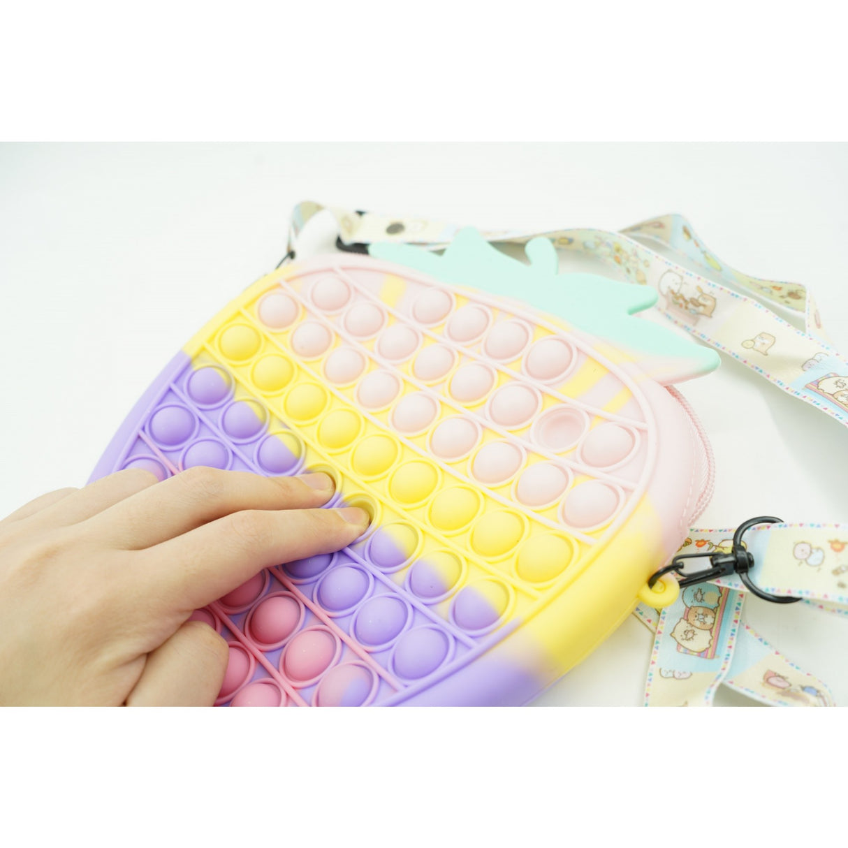 Jucarie Antistres din silicon Flippy, Pop It Now And Flip It, Capsuna, Multicolor - vivimall.ro