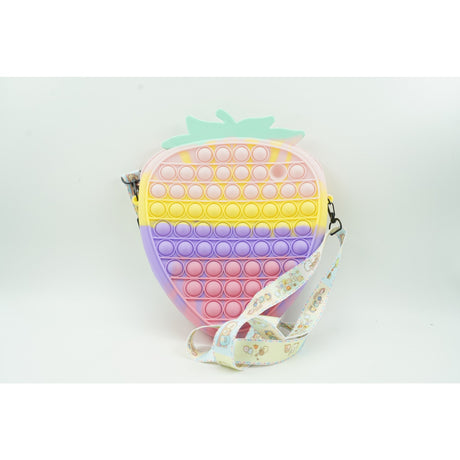 Jucarie Antistres din silicon Flippy, Pop It Now And Flip It, Capsuna, Multicolor - vivimall.ro