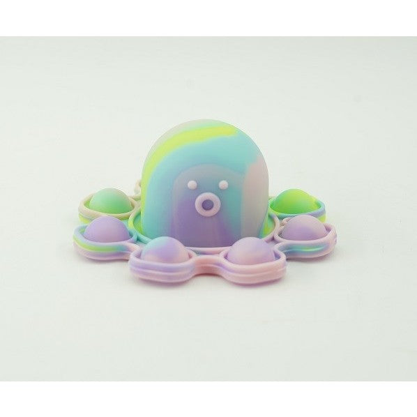 Jucarie antistres din silicon, Vivimall®, Pop It Now and Flip It, Caracatita reversibila, Multicolor/Verde - vivimall.ro