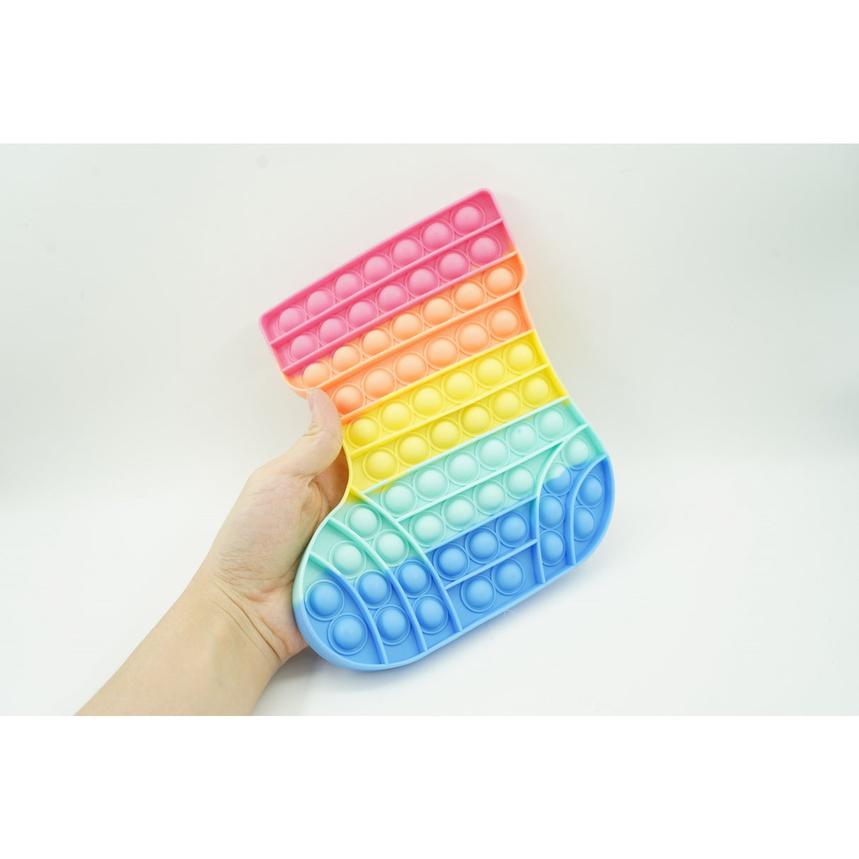 Jucarie antistres din silicon, Vivimall, Pop It Now and Flip It, Ciorap Craciun, Multicolor - vivimall.ro