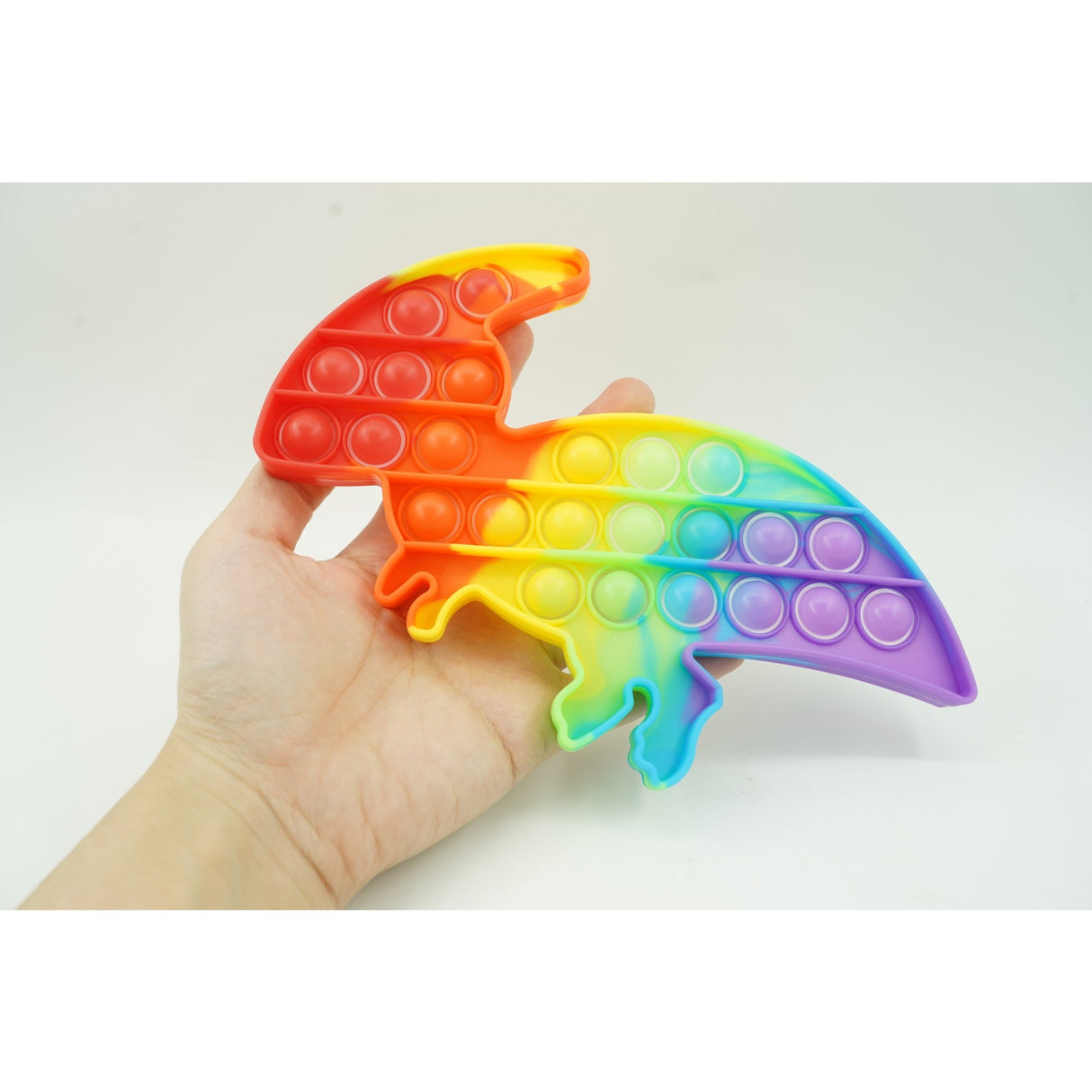 Jucarie antistres din silicon, Vivimall, Pop It Now and Flip It, Dinozaur mic, Multicolor V2 - vivimall.ro