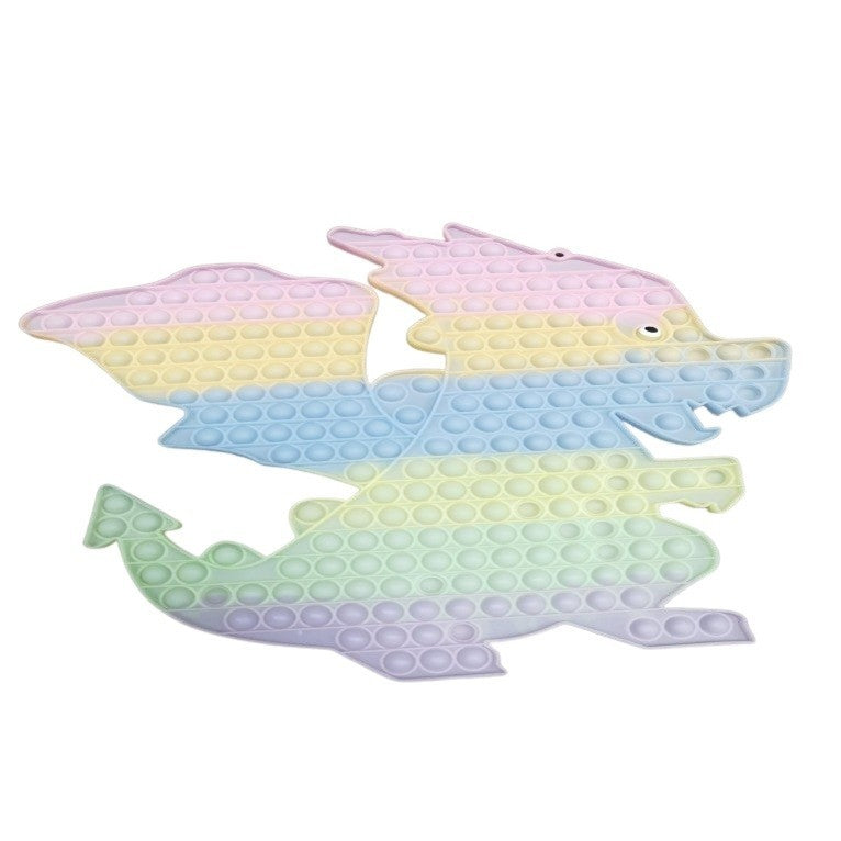 Jucarie antistres din silicon Vivimall, Pop it Now and Flip It, Dragon, Fosforescent, Multicolor - vivimall.ro