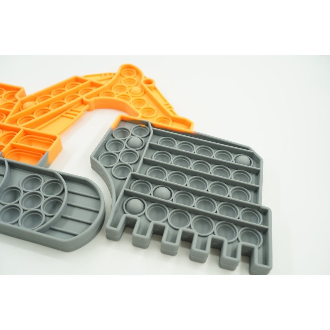 Jucarie antistres din silicon Vivimall, Pop it Now and Flip It ,Excavator ,Multicolor ,Model 2 - vivimall.ro