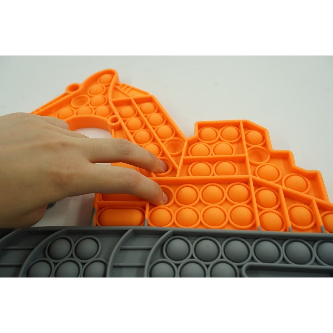 Jucarie antistres din silicon Vivimall, Pop it Now and Flip It ,Excavator ,Multicolor ,Model 2 - vivimall.ro
