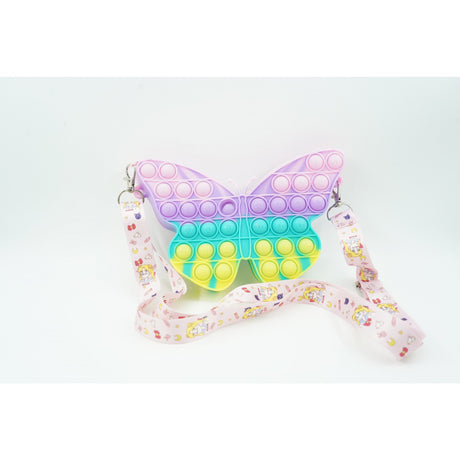 Jucarie antistres din silicon, Flippy, Pop It Now and Flip It, Geanta de umar, Fluture, Macarons - vivimall.ro