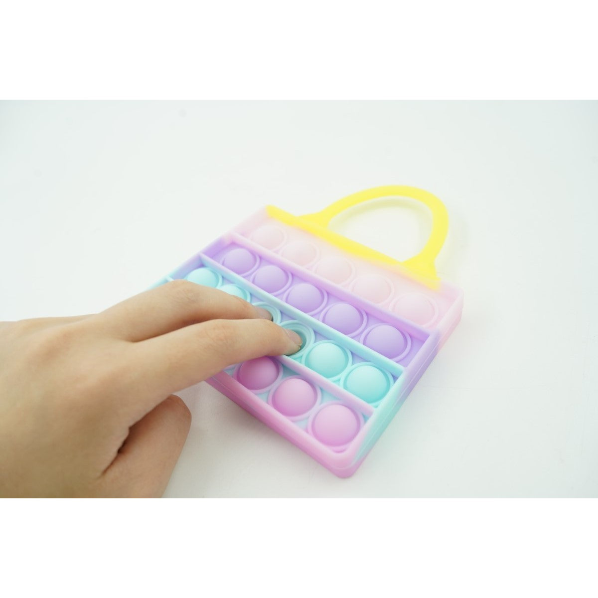 Jucarie Antistres din silicon Vivimall, Pop It Now And Flip It, Geanta de umar, Macarons - vivimall.ro