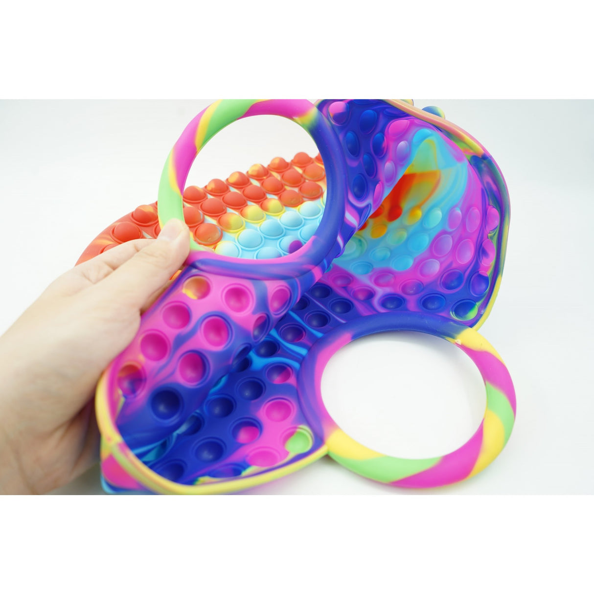 Jucarie Antistres din silicon Flippy, Pop It Now And Flip It, Geanta mare, 28 cm, Multicolor, Model 6 - vivimall.ro