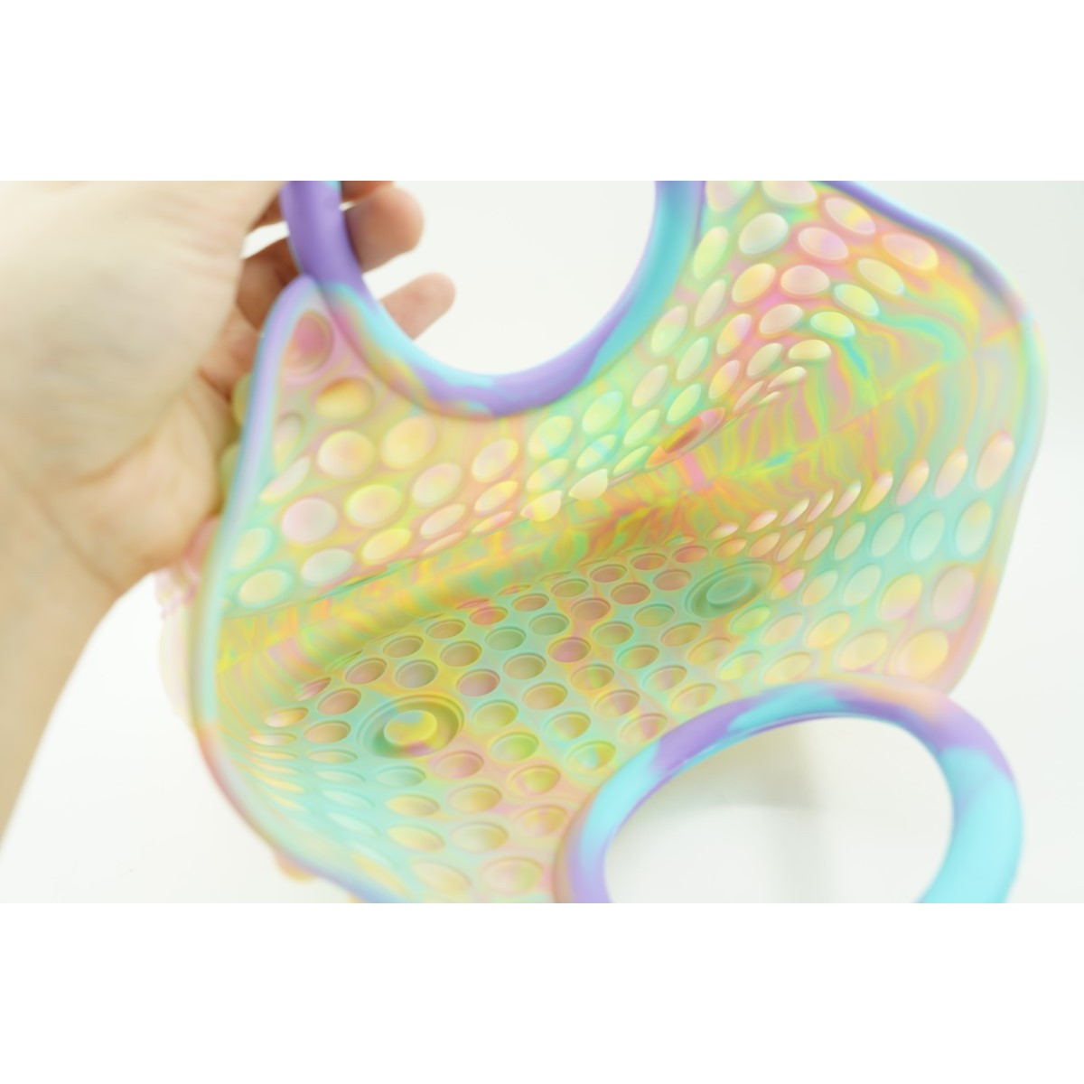 Jucarie Antistres din silicon Vivimall, Pop It Now And Flip It, Geanta mare, 28 cm, Multicolor, V4 - vivimall.ro