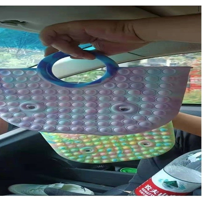 Jucarie Antistres din silicon Vivimall, Pop It Now And Flip It, Geanta mare, 28 cm, Multicolor, V4 - vivimall.ro