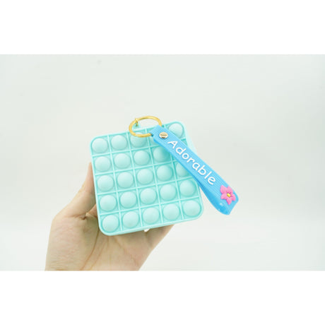 Jucarie antistres din silicon, Flippy, Pop It Now and Flip It, Portofel patrat, Verde/Bleu - vivimall.ro