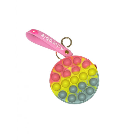 Jucarie antistres din silicon, Flippy, Pop It Now and Flip It, Portofel rotund, Roz/Gri - vivimall.ro