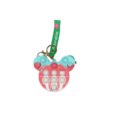 Jucarie antistres din silicon, Flippy, Pop It Now and Flip It, Portofel ursulet, Roz/Alb - vivimall.ro