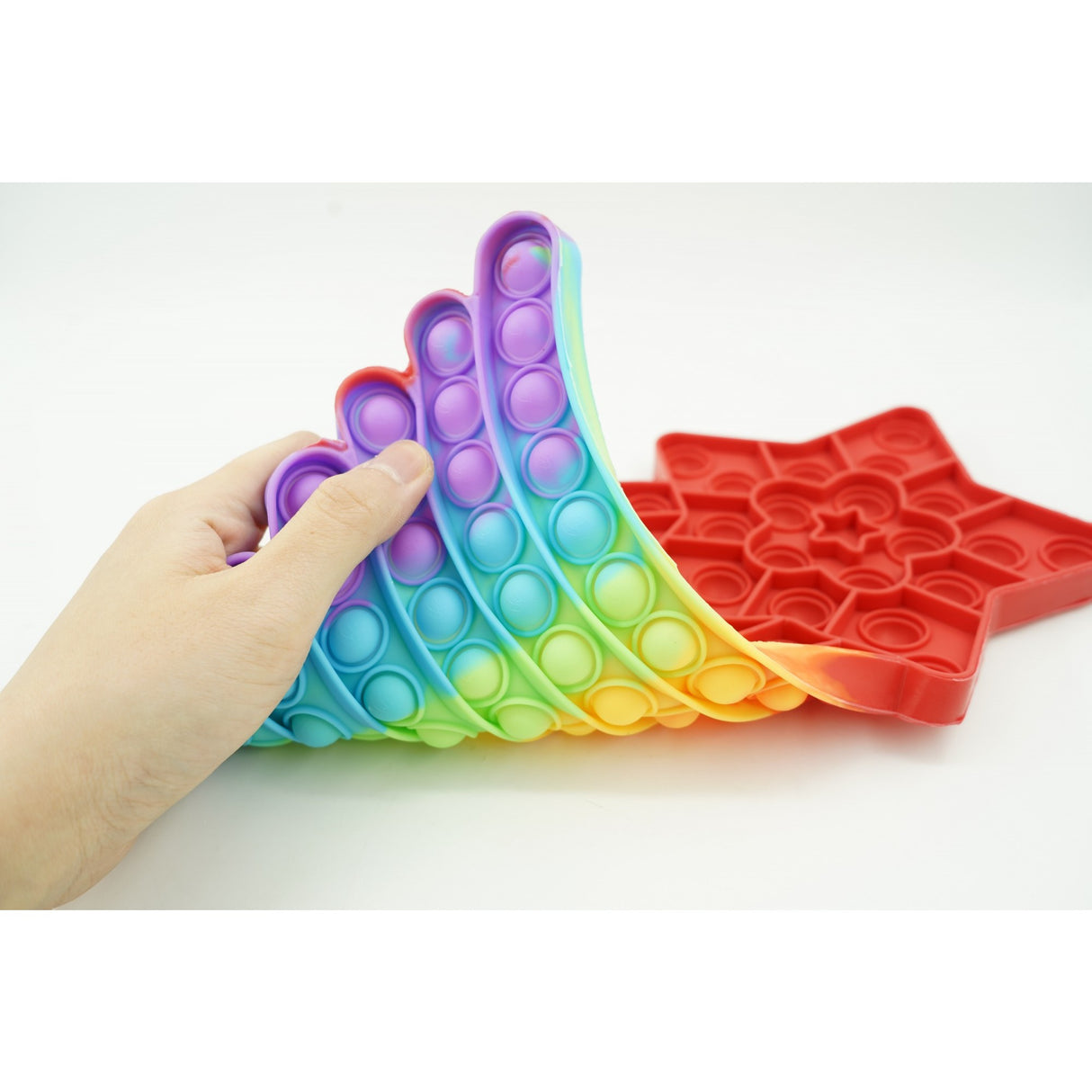 Jucarie antistres din silicon, Vivimall, Pop It Now and Flip It, Stea cazatoare, Multicolor - vivimall.ro