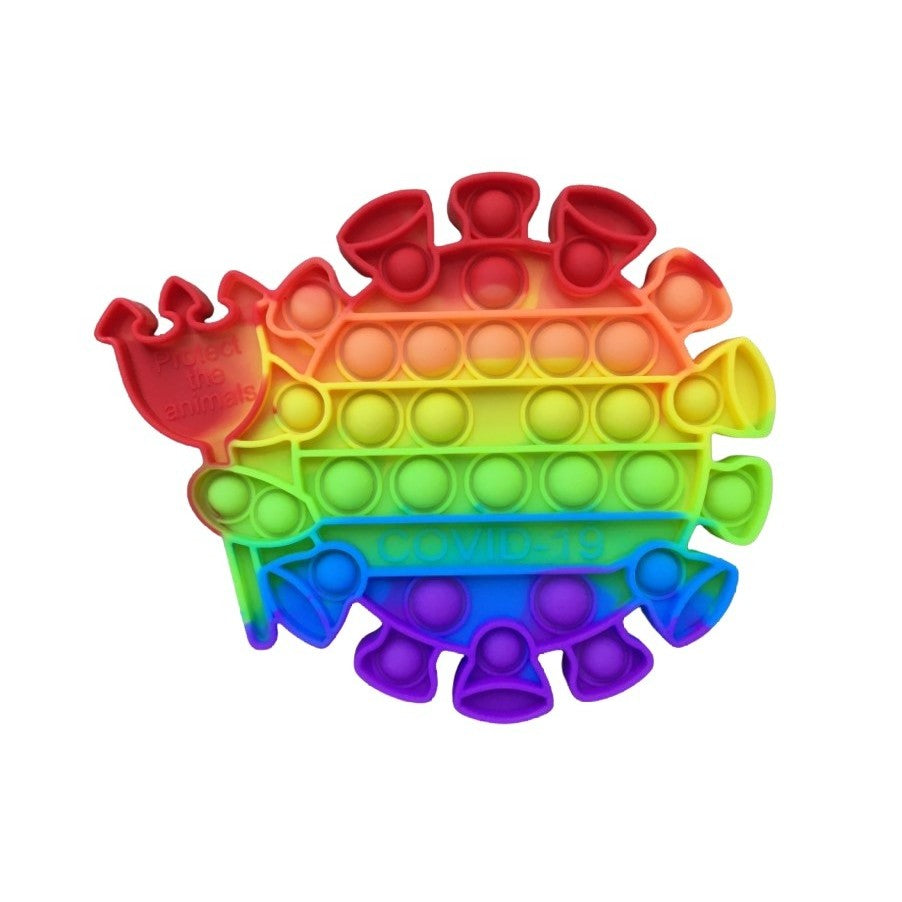 Jucarie antistres din silicon, Vivimall, Pop It Now and Flip It, Virus, Multicolor - vivimall.ro