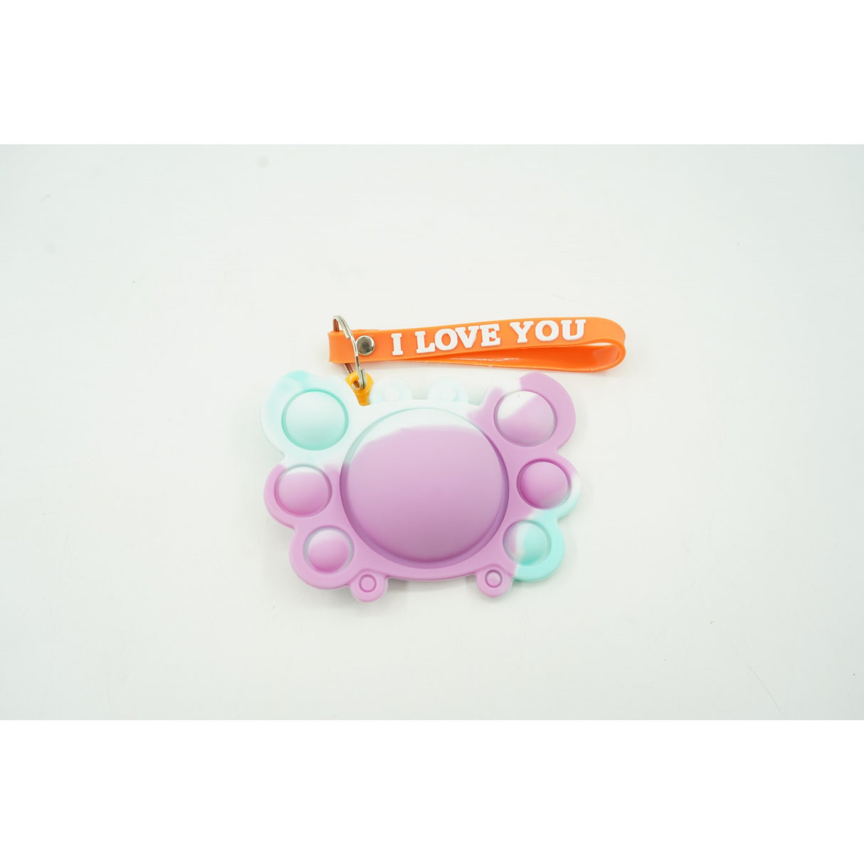 Jucarie antistres din silicon, Vivimall®, Pop It Now tip breloc, Crab, Multicolor, V1 - vivimall.ro