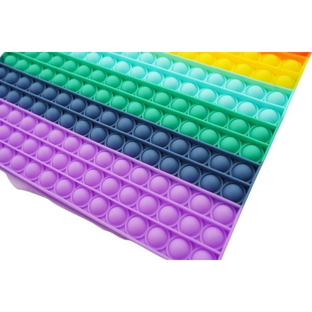 Jucarie antistres din silicon, Pop it Now and Flip it, 30 cm, Patrat mare, multicolor - vivimall.ro