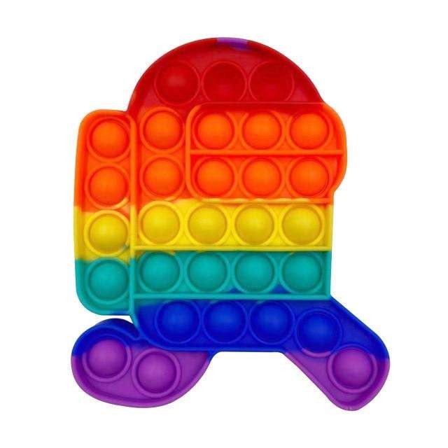 Jucarie antistres din silicon, Pop it Now and Flip It, Among Us, Multicolor - vivimall.ro