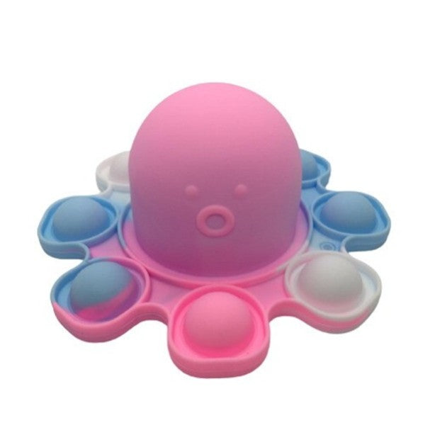 Jucarie Antistres, Vivimall, Tip Pop It, Caracatita Reversibila, din Silicon, 20 x 10 cm, Multicolor/Lila - vivimall.ro