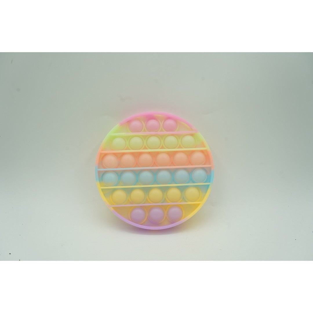 Jucarie antistres din silicon, Pop it Now and Flip It, Cerc, Fosforescent, Multicolor - vivimall.ro