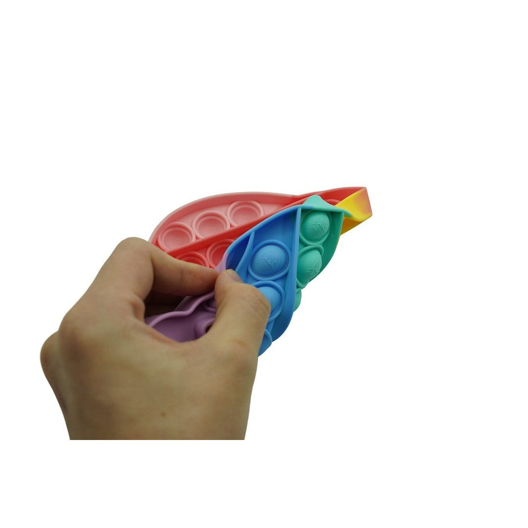 Jucarie antistres din silicon, Pop it Now and Flip It, Delfin, Multicolor - vivimall.ro