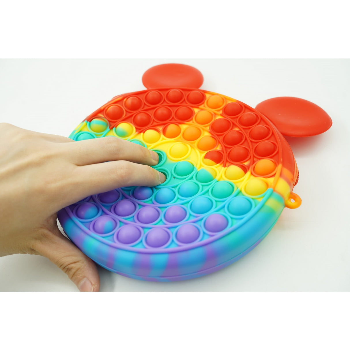 Jucarie antistres din silicon, Pop it Now and Flip It, Flippy, Geanta, Model 1, Multicolor - vivimall.ro