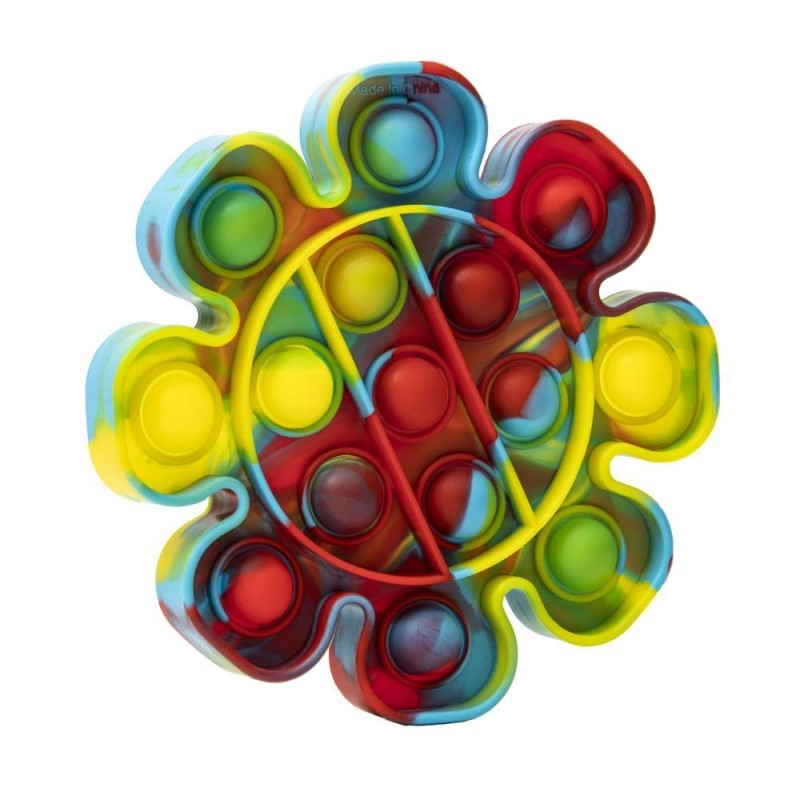 Jucarie antistres din silicon, Pop it Now and Flip It, Floare, Multicolor - vivimall.ro