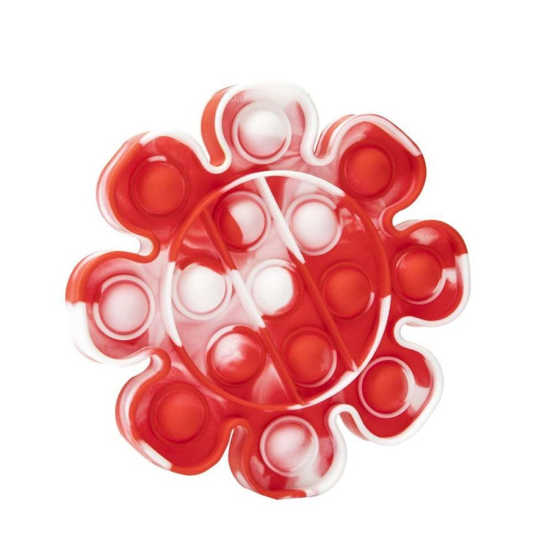 Jucarie antistres din silicon, Pop it Now and Flip It, Floare, Multicolor - vivimall.ro