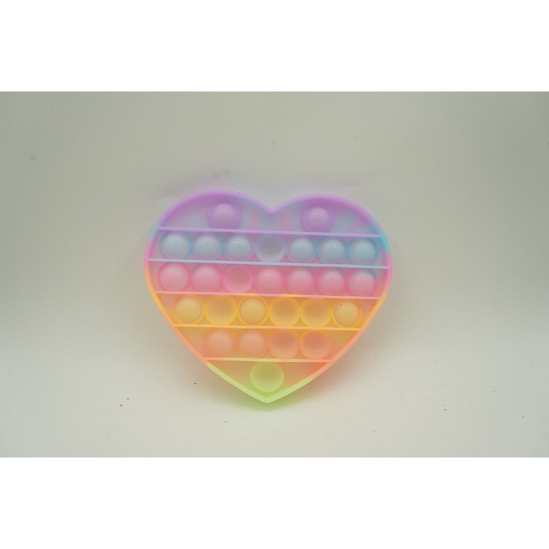 Jucarie antistres din silicon, Pop it Now and Flip It, Inima, Fosforescent, Multicolor - vivimall.ro