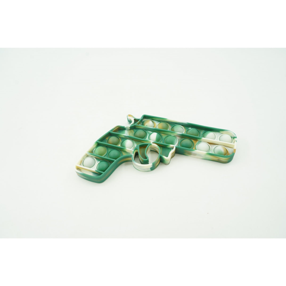 Jucarie antistres din silicon, Pop It Now and Flip It, Pistol, Alb/Verde - vivimall.ro
