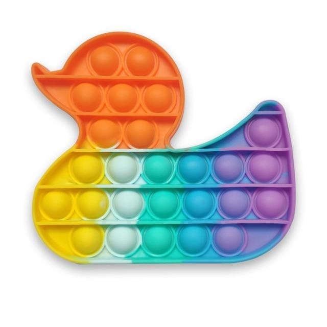 Jucarie antistres din silicon, Pop It Now and Flip It, Ratusca, Multicolor - vivimall.ro